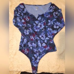 VS pink floral bodysuit